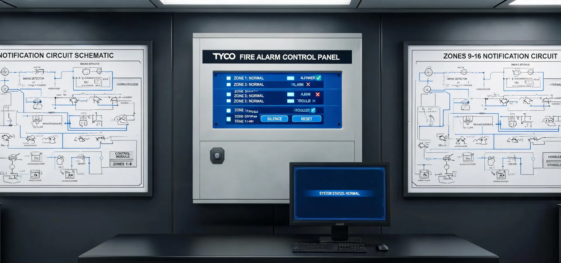 Tyco Fire alarm control room