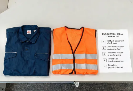 Hi vis workwear for facility testing