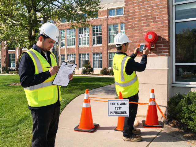 Campus alarm notification testing