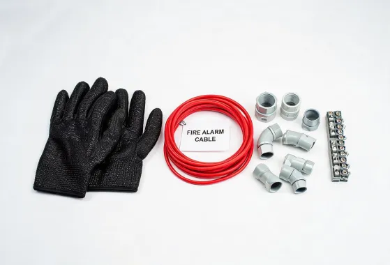 Cut resistant gloves with alarm cable