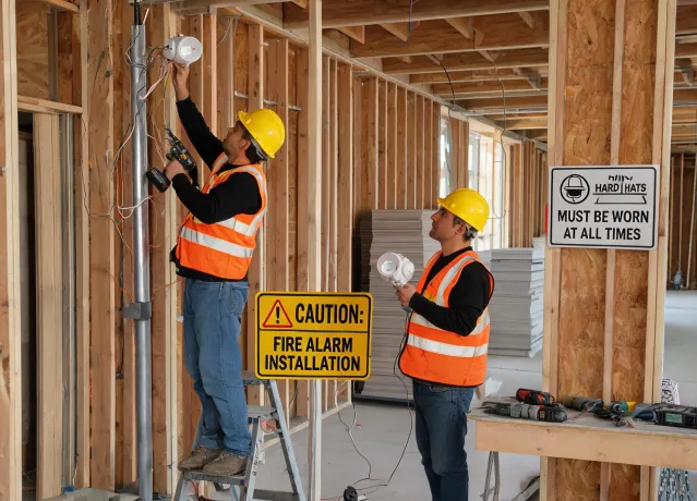 Construction fire alarm retrofit